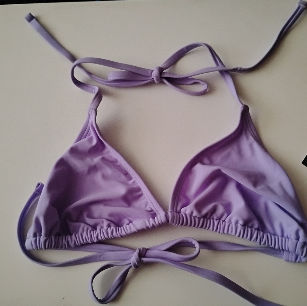 Violet Purple Triangle Bikini Top